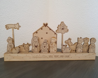 Christmas crib | Wooden crib | Crib with figures | Crib for children
