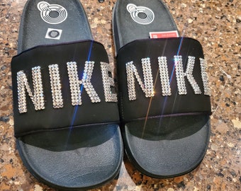 Gorgeous Bling Nike Slides || Swarovski Crystals || Bling Sandals || Icy Sandals || Made to order || Your perfect shoe ||