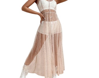 Pink Shade Star see-through Festival Dress.