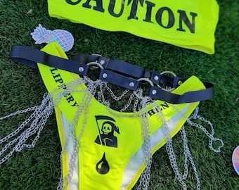 Caution Bikini Set. Rave 2 piece.