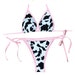 Black, White and Pink Cow Print. 2 Piece Bikini Set Rave Style. 