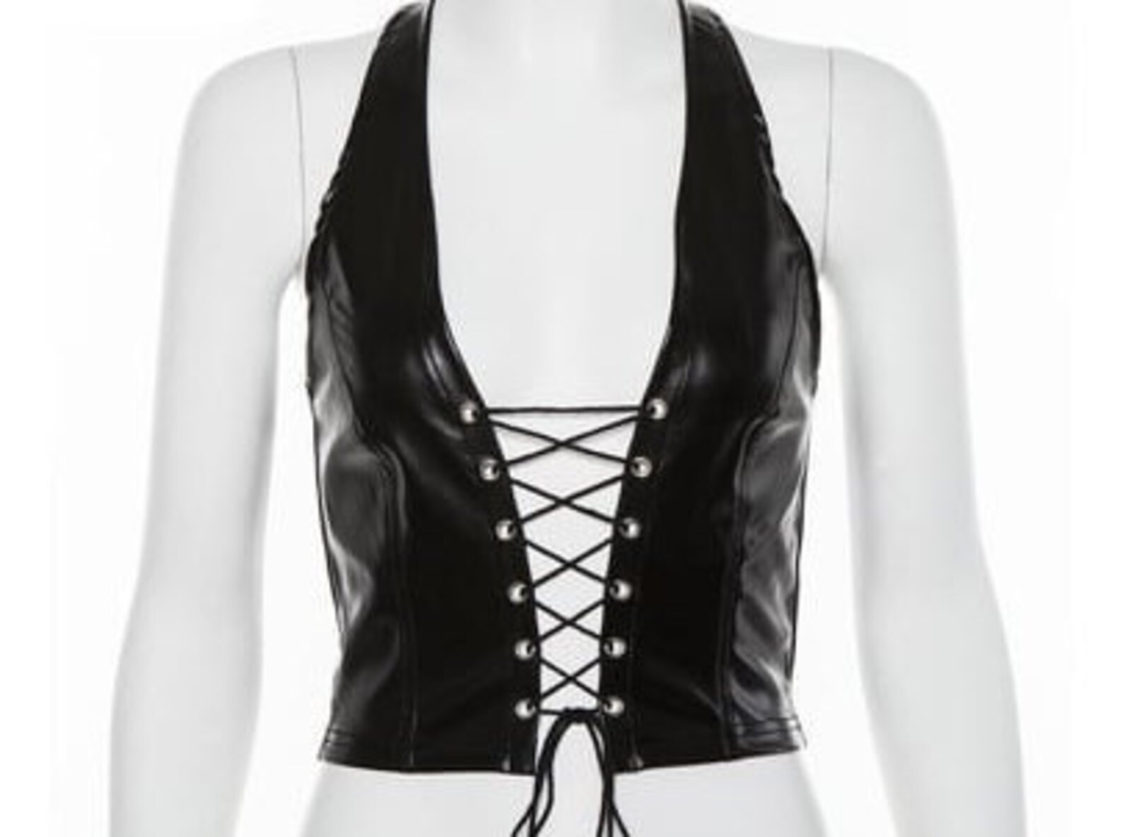 Black Leather Crop Top Etsy