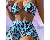 Blue Leopard 3 pieces set.