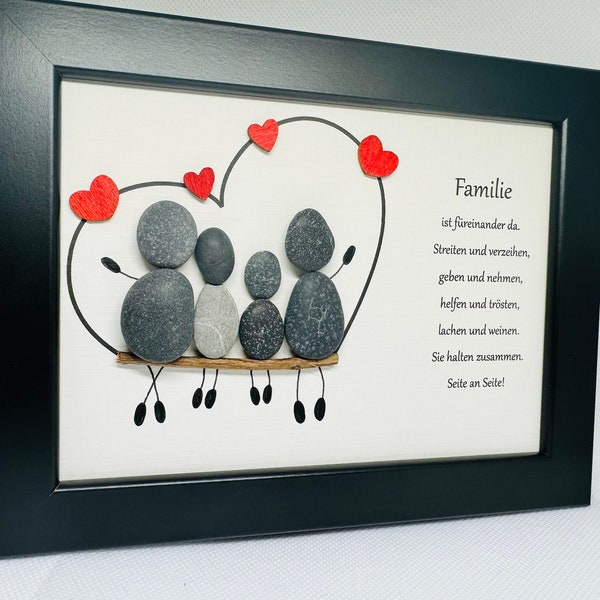 Stone picture gift family father mother siblings birthday Christmas Father's Day Mother's Day family is there for each other picture