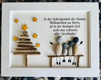 Steinbild Geschenk Weihnachten Familie Großeltern Oma Opa Weihnachtsgeschenk Geborgenheit