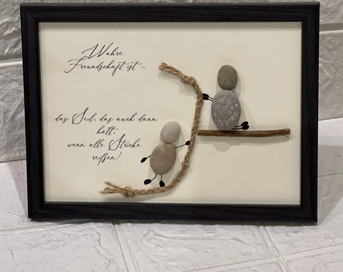 Steinbild Freundschaft wahre Freundschaft ist das Seil das Etsy.de