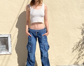 DIESEL Cargo Capri Pants, 2000s Archival Low-rise Long