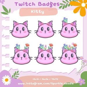Kawaii Kitty Sub/Bit Badges - Twitch