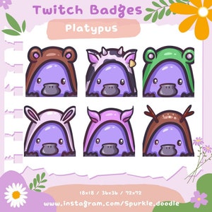 かわいいカモノハシのサブ/ビットバッジ - Twitch