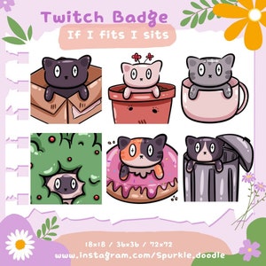 フィットしたら座ります 猫サブ/ビットバッジ - Twitch