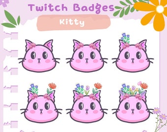 Kawaii Kitty Sub/Bit Badges - Twitch