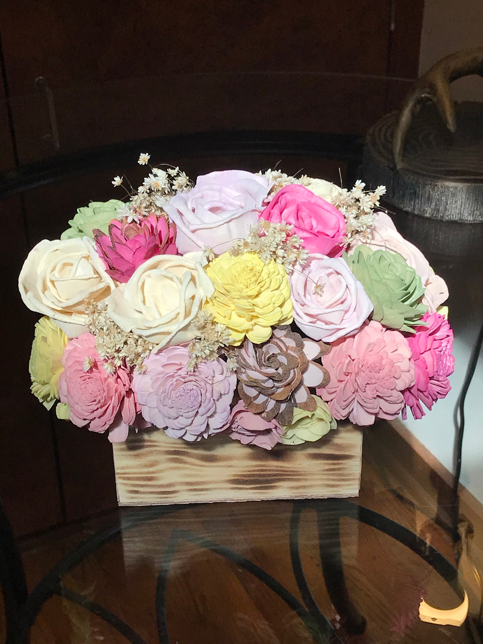 Sola Wood Flower Centerpiece home decor flowers Etsy