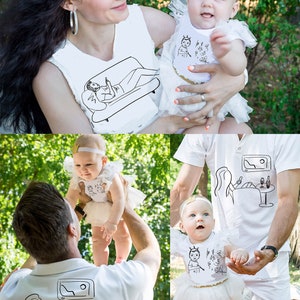 Juego de 3 piezas de transferencias de calor familiares pintadas a mano sobre PC, calcomanía para camisetas, camisetas con impresión personalizada, regalo único para ella, transferencias DTF personalizadas