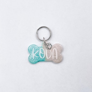 Personalized dog tag, Customized dog tag, dog tag, bone tag, bone, dog collar, dog bone, resin dog tag, resin tag, cute dog tag, cute gift image 1