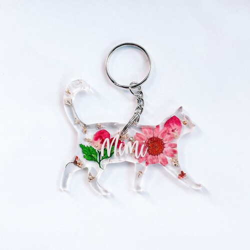 Cat Keychain Resin Keychain Cat Mom Cat Lover Cute Gift Etsy