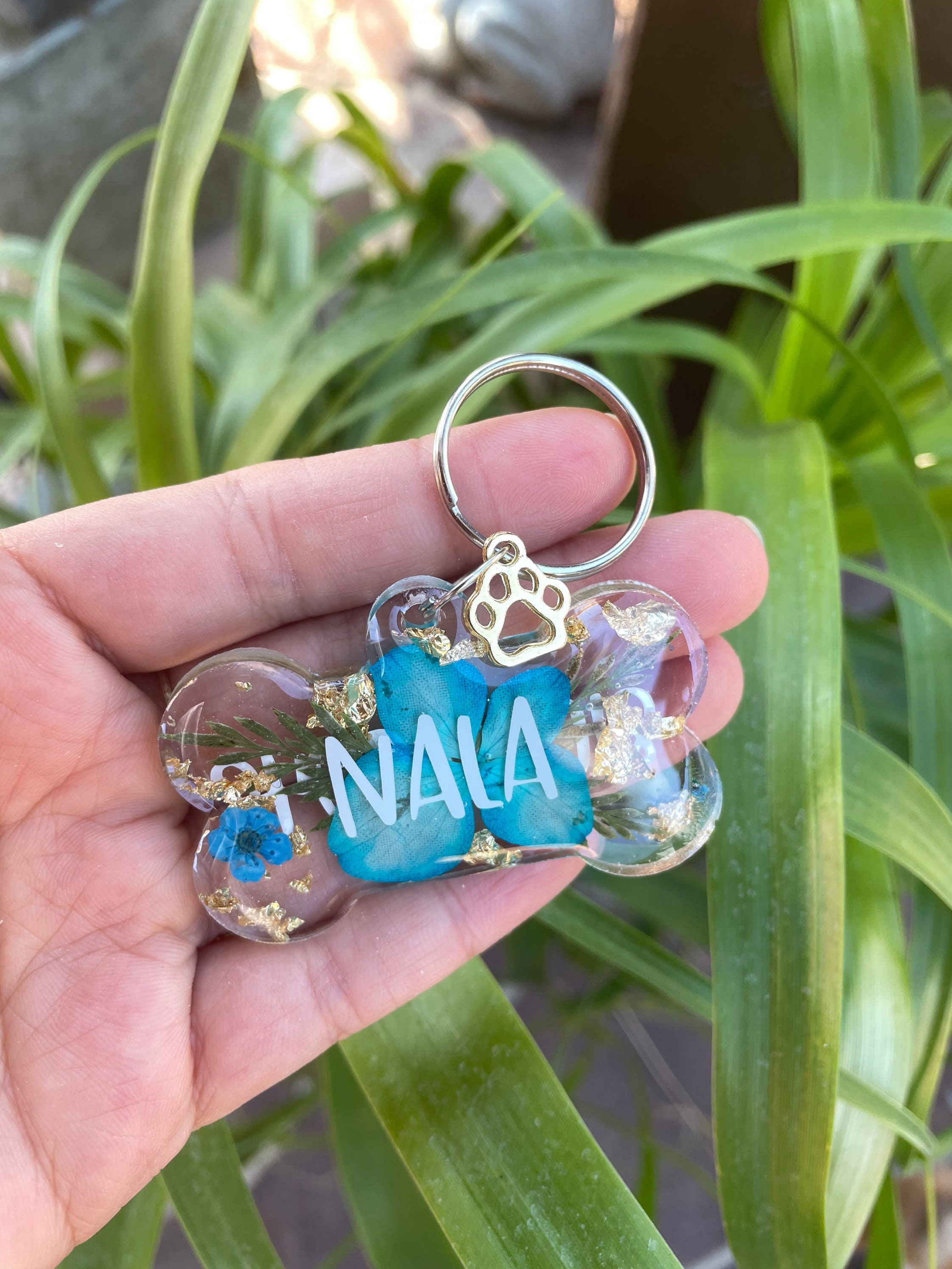 Resin Dog Tag Flower Dog Tag Cute Dog Tag Circle Tag Etsy Canada