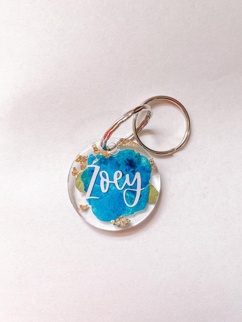 Resin Dog tag Flower dog tag Cute dog tag Circle tag Etsy
