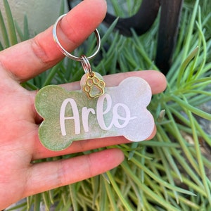 Personalized dog tag, Customized dog tag, dog tag, bone tag, bone, dog collar, dog bone, resin dog tag, resin tag, cute dog tag, cute gift image 8