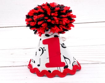 Music Theme Birthday Party, 1st Birthday Party Hat, Music Note Party Theme, Boy 1st birthday, Baby Photo Prop