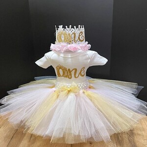 Princess outfit 1st birthday outfit| Cinderella themed party| Pale Pink white and gold theme