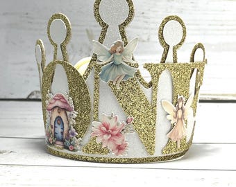 Fairy 1st Birthday Mini Crown | Boho Garden Party Headband