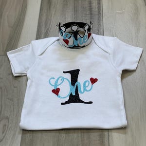 Alice in ONEderland 1st Birthday Outfit: Handmade Shirt & Crown