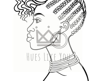 Printable Mandala African Queen Coloring Page, Adult Coloring PDF