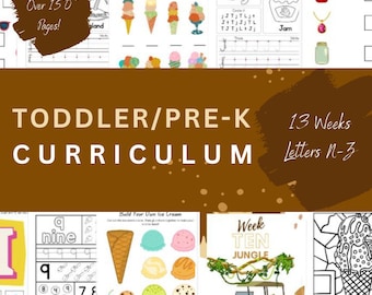 Toddler Pre-K Enrichment Supplemental Curriculum worksheets, crafts, handwriting, and math, with weekly themes. Weeks 14 - 26 | Letters N-Z