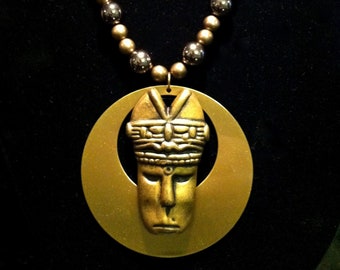 Incan Glory Necklace & Earring Set, Brass