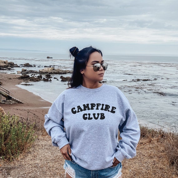 Campfire Sweatshirt Camping Apparel Fire Sweatshirt Fall Apparel Fall Clothes  Women Fall Crewnecks Simple Camping Shirt Camping Gear 