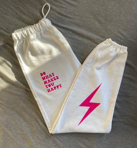 Do What Makes You Happy Lightning Bolt Sweatpants Cute Sweatpants