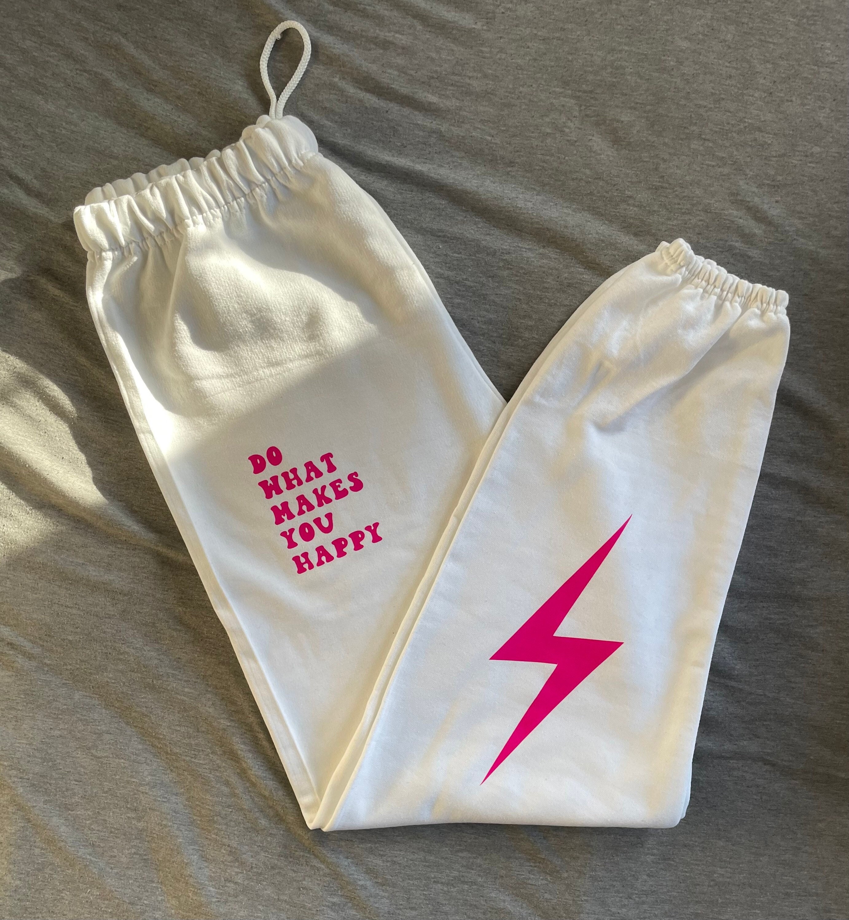 Do What Makes You Happy Lightning Bolt Sweatpants Cute Sweatpants  Lightening Bolt Trendy Sweatpants Aesthetic Sweatpants Graphic Sweatpants 