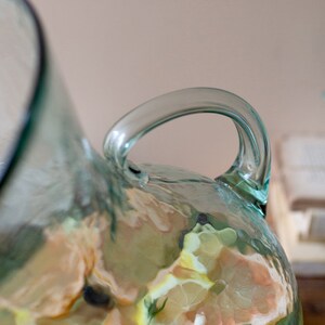 Recycled Columbian Glass Large Glass Tilted Pitcher 8 x 12t image 3