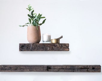 Rustic Reclaimed Wood Wall Shelf ~ Bring Nature In