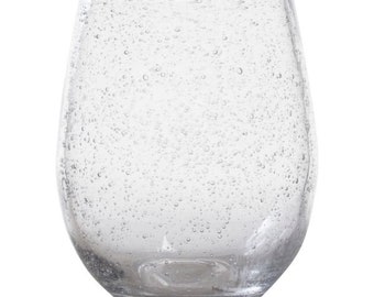 Bubble Glass Handcrafted Stemless Wine Glass ~ SET OF TWO