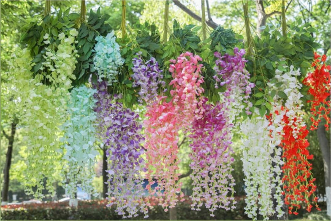 Multi Color Wisteria Vine Hanging Flowers for Outdoor Indoor - Etsy