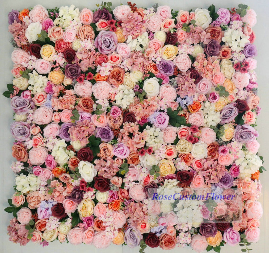 Dusty Blue Flower Wall Background 3D Artificial Plant Etsy