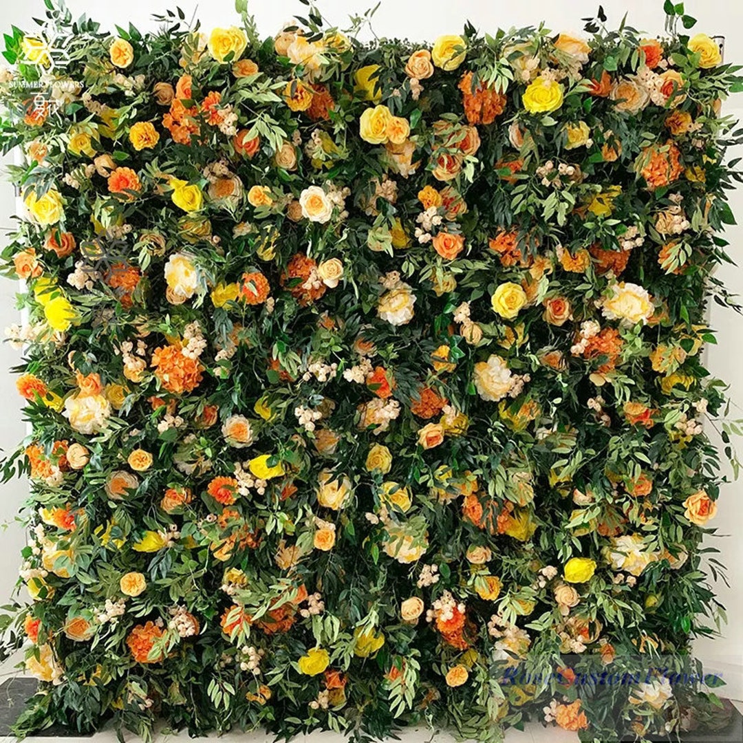 Bright Orange Yellow Flower Wall Diy Craft Wall Decoration Etsy
