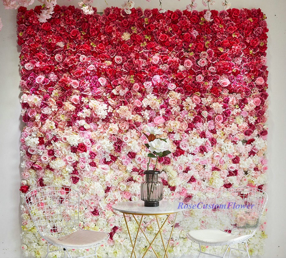 Custom 3D Artificial Flower Backdrops Baby Pink Ivory Rose Etsy