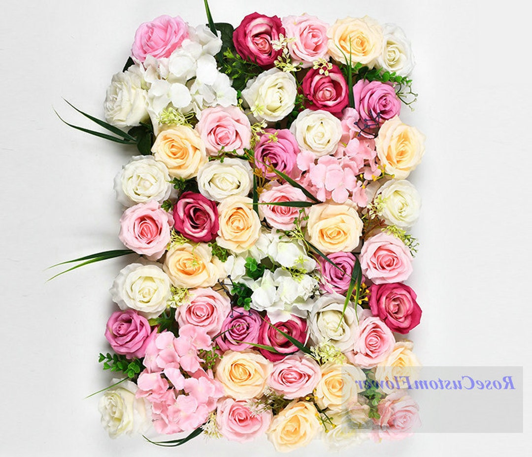 3D Mix Color Flower Wall Background Silk Rose Flowers for - Etsy