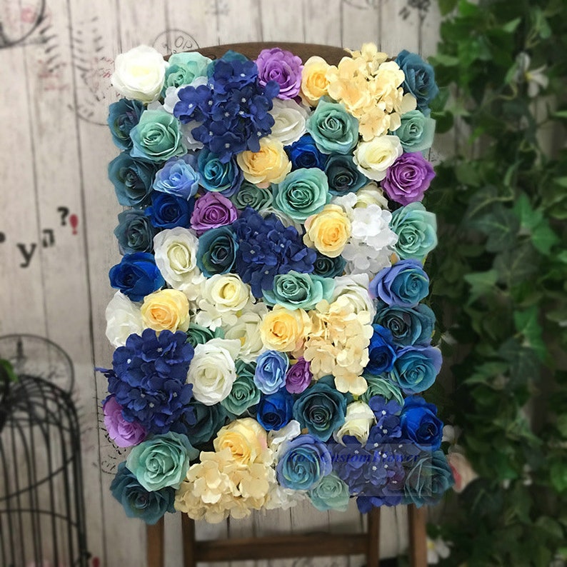 3D Artificial Flower Wall Decor Colorful Flower Wall Backdrop Etsy