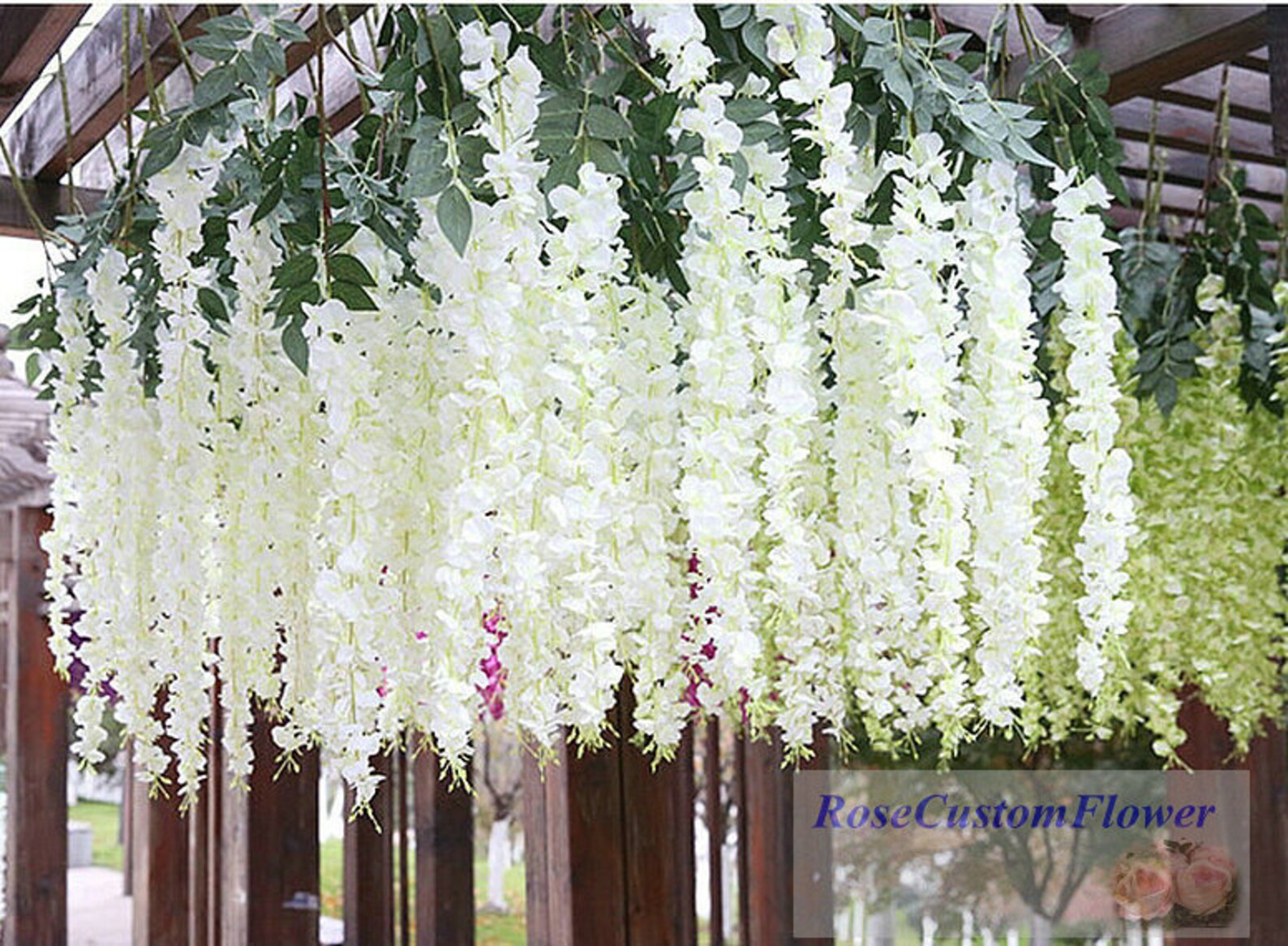 Artificial Wisteria Vine Hanging Flowers for Outdoor Indoor Etsy France