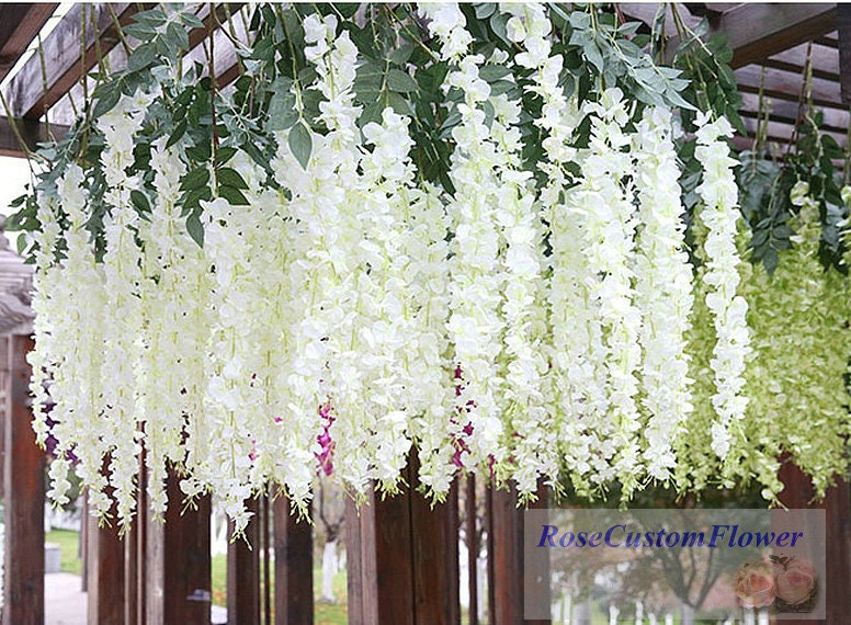 Artificial Wisteria Vine Hanging Flowers for Outdoor Indoor Etsy