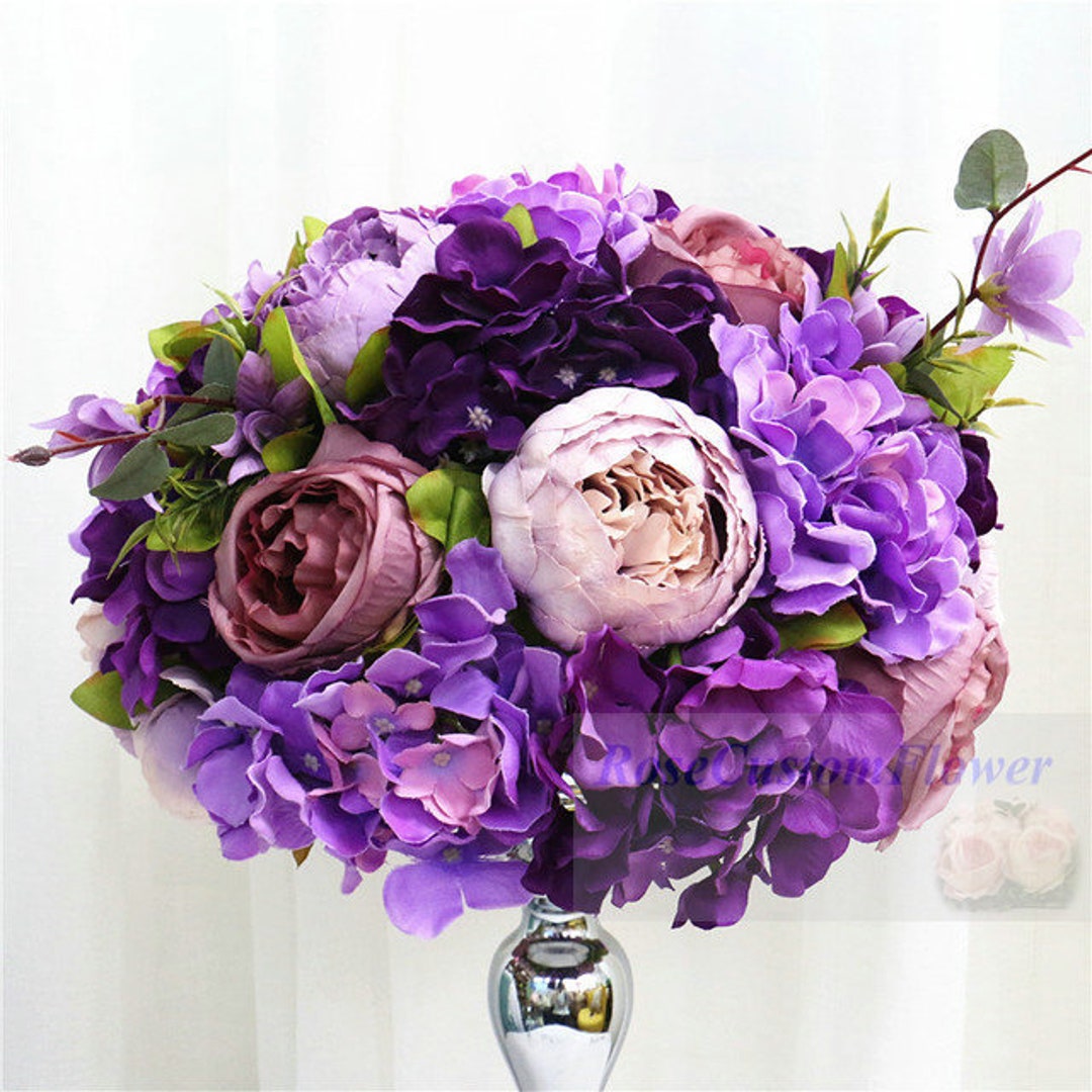 Lavender Lilac Dusty Pink Peony Hydrangea Flower Table Etsy Il 1080xN.4317455964 17hv