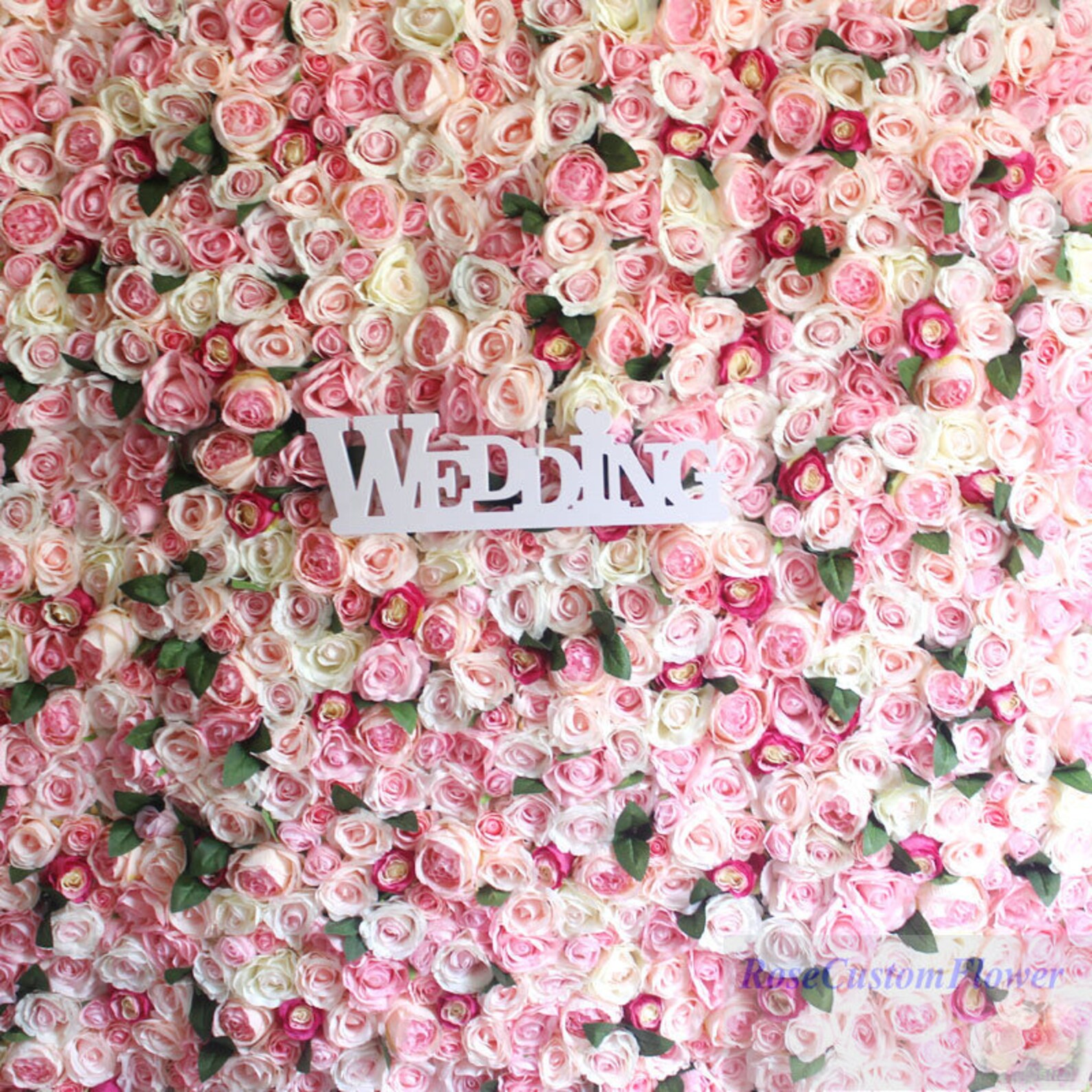 Simulation Flower Wall Panel Backdrop Lovely Champagne Pink Etsy