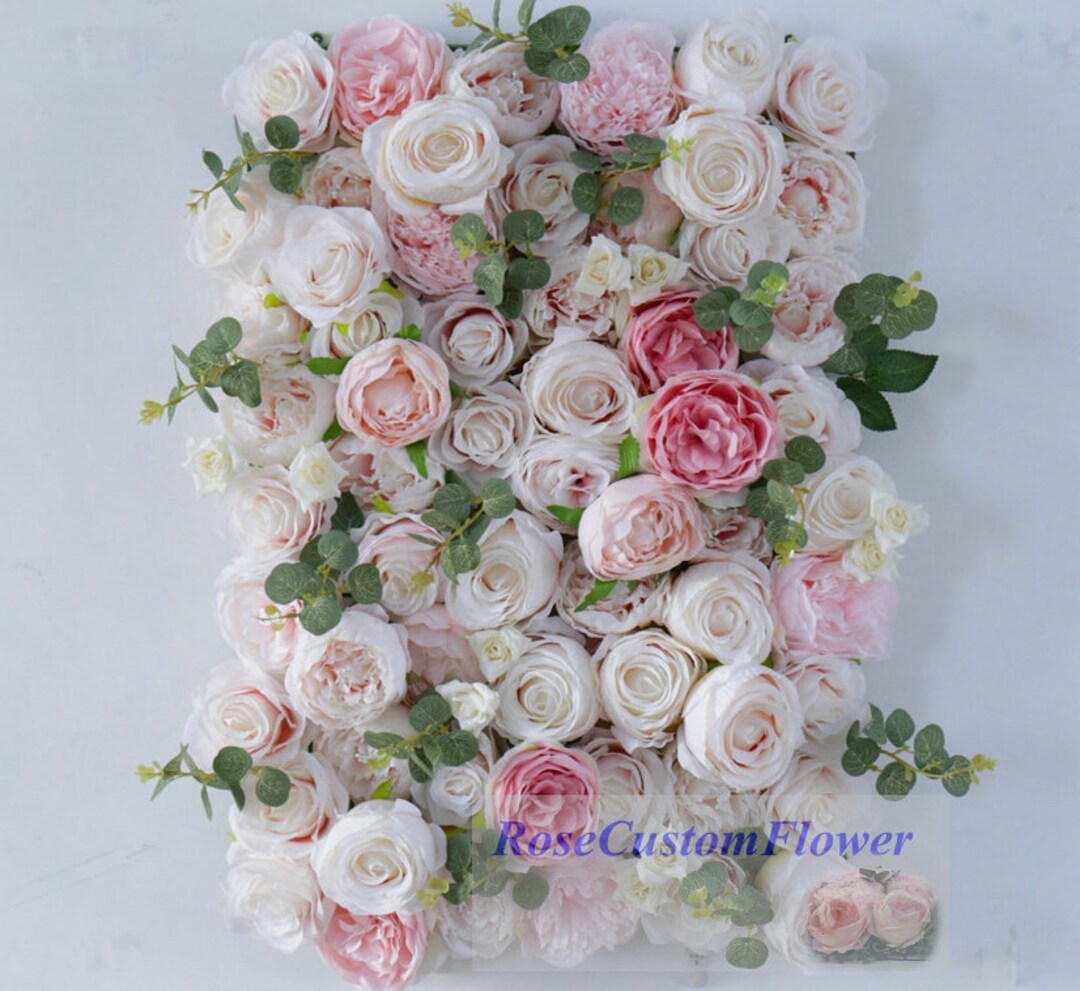 Sweet Ivory Baby Pink Rose Flower Wall Backdrops Artificial - Etsy