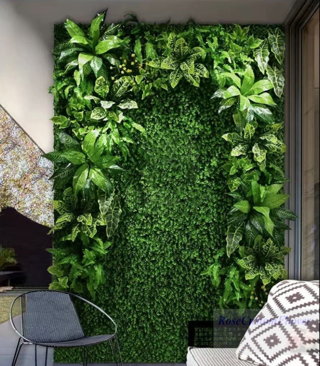 Custom Green Plant Panels Mixed Plant Leaves Wall Artificial Etsy