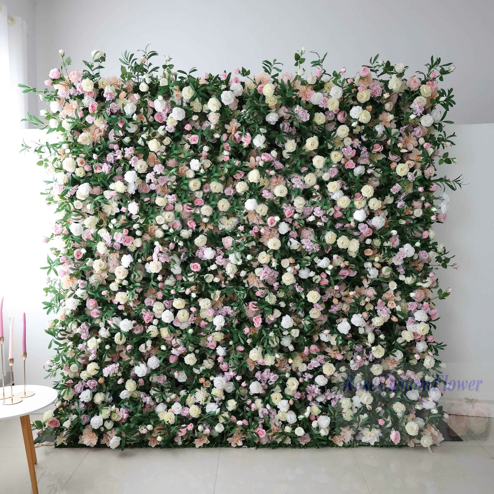 3D Artificial Flower Wall Panel Bright White Pink Ivory With - Etsy Canada