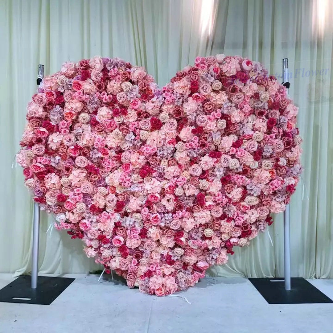 Mixed Pink Flower Wall 3D Artificial Flower Wall Panel Etsy