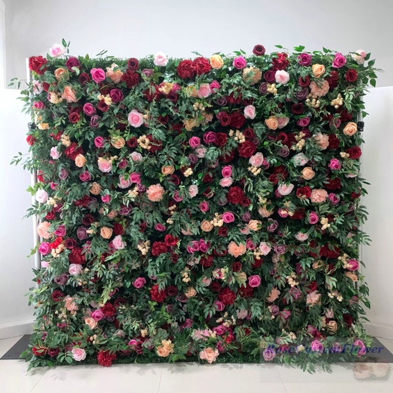 3D Artificial Flower Wall Decor Red Pink Champagne Rose Red Etsy
